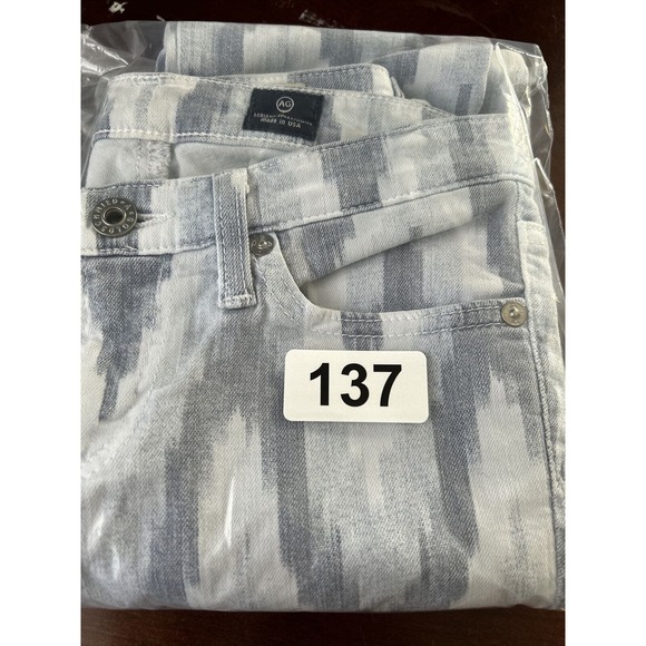 AG Adriano Goldschmied The Stilt Cigarette Leg Blue Denim Jeans 24 Chevron - Picture 9 of 9